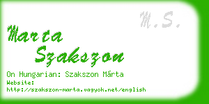 marta szakszon business card